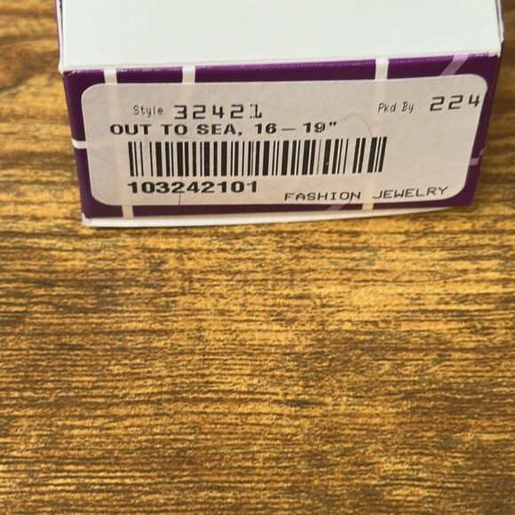 Lia Sophia Out to Sea Blue Mother of Pearl Silver Necklace and Matching Earrings - Picture 6 of 6